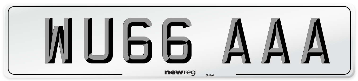 WU66 AAA Number Plate from New Reg